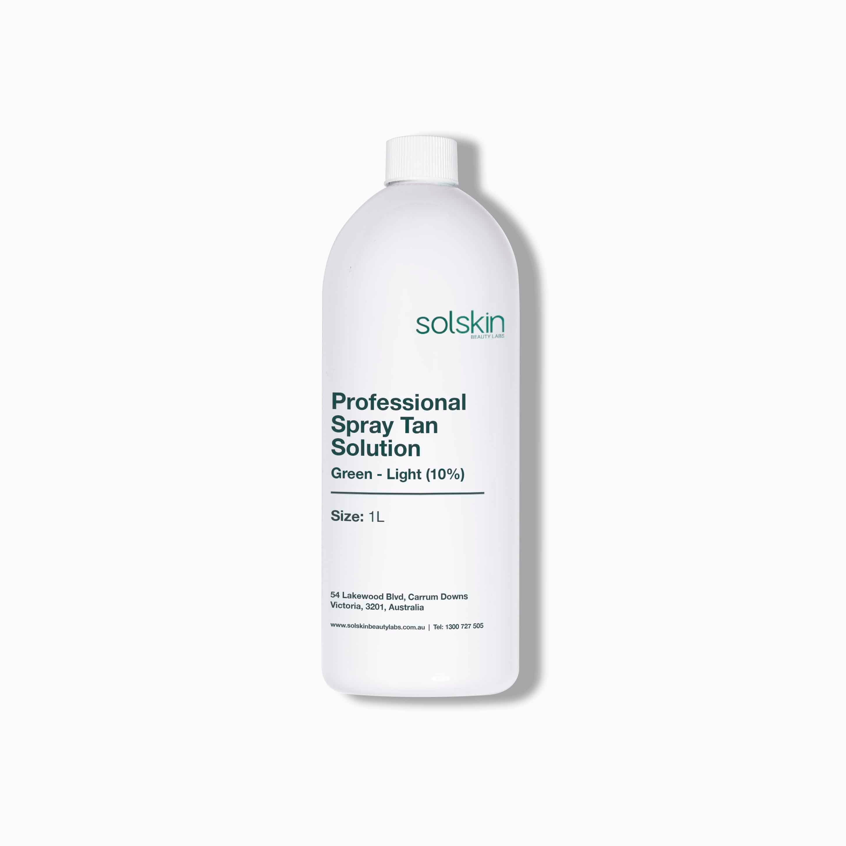 Professional Spray Tan Solution - Green - Light (10%) – Solskin Beauty Labs